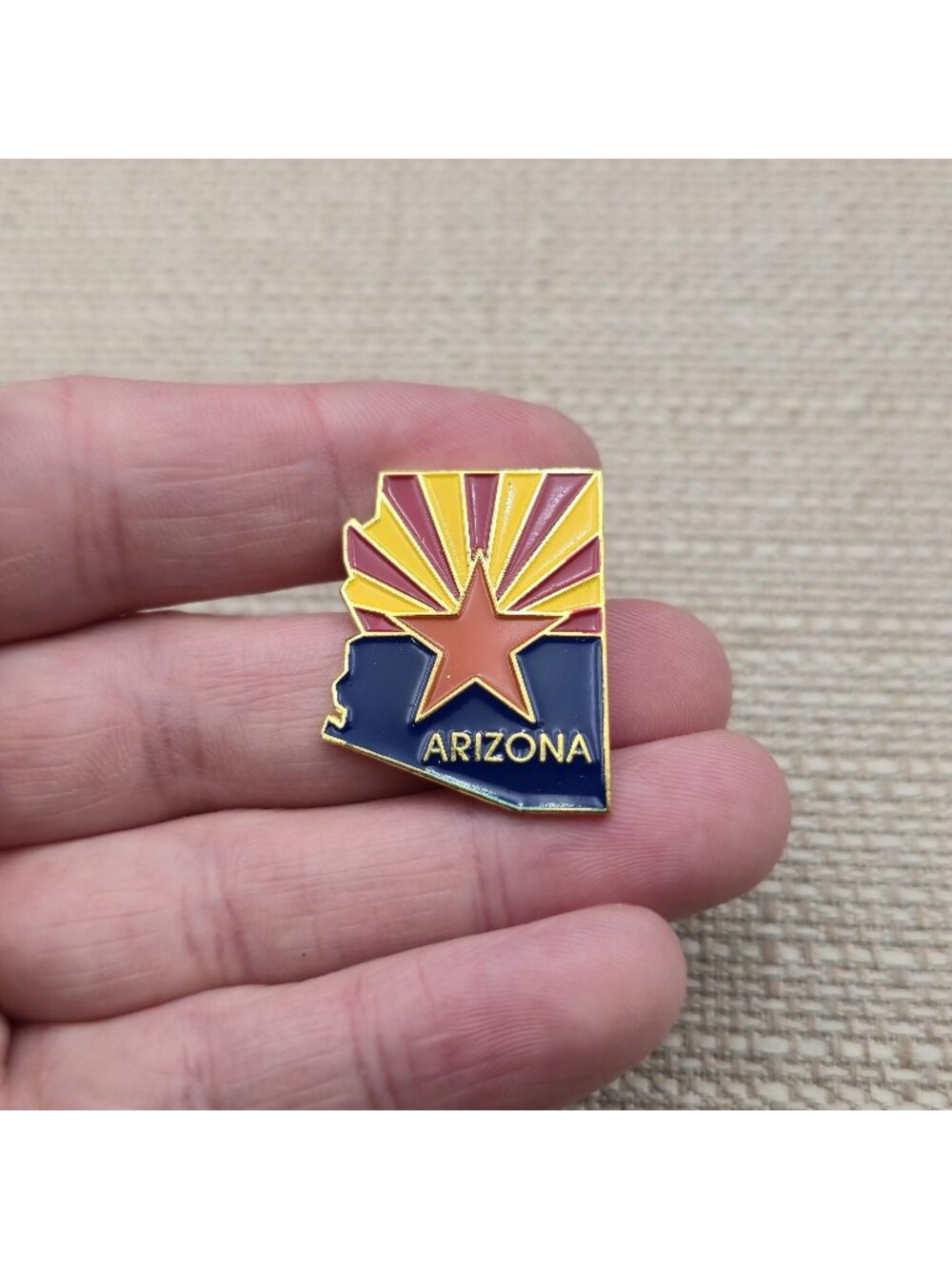 Arizona State Map Flag Enamel Pin Souvenir Travel Landmark Lapel Badge A8807